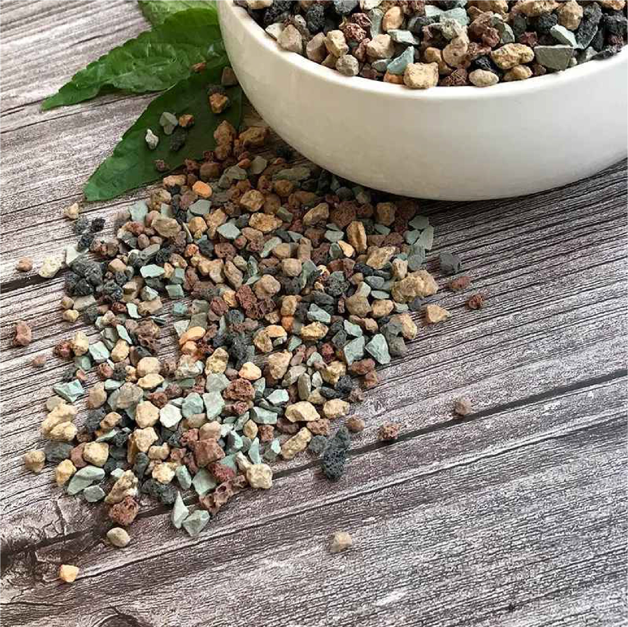 Rainbow Stone Used To Gravel mulch Succulent Pots