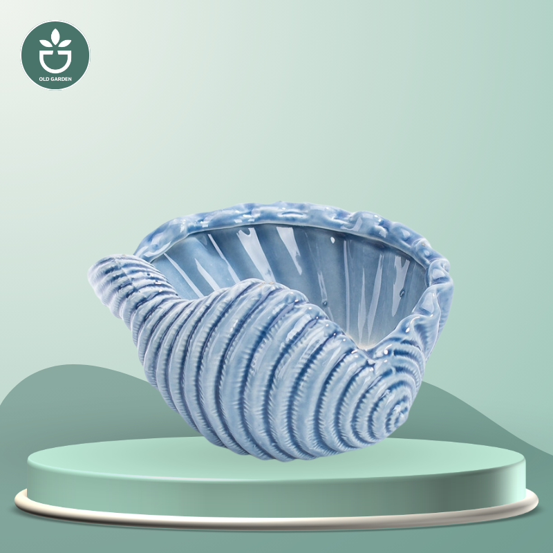 European Style Cute Flowerpot Pocelain Blue Fish Flower