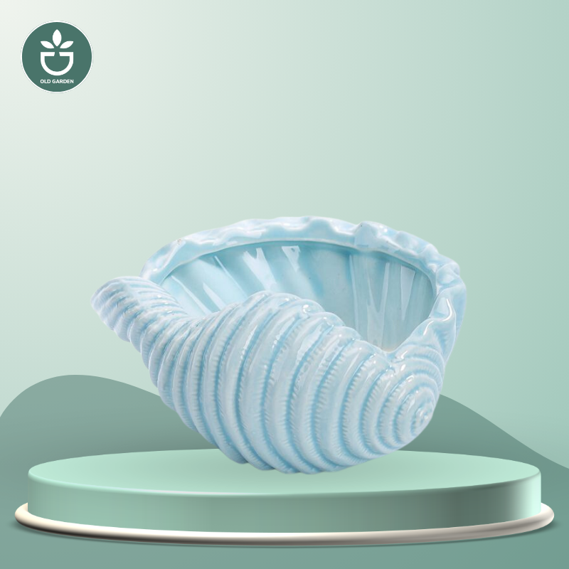 European Style Cute Flowerpot Pocelain Blue Fish Flower