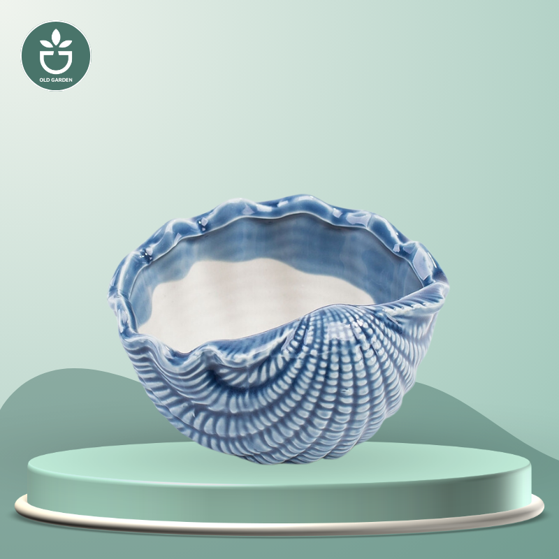 European Style Cute Flowerpot Pocelain Blue Fish Flower