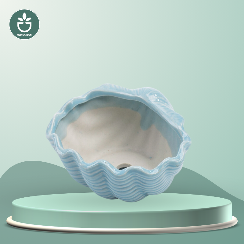 European Style Cute Flowerpot Pocelain Blue Fish Flower