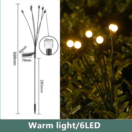 Solar Power Firefly Swaying Lawn Light
