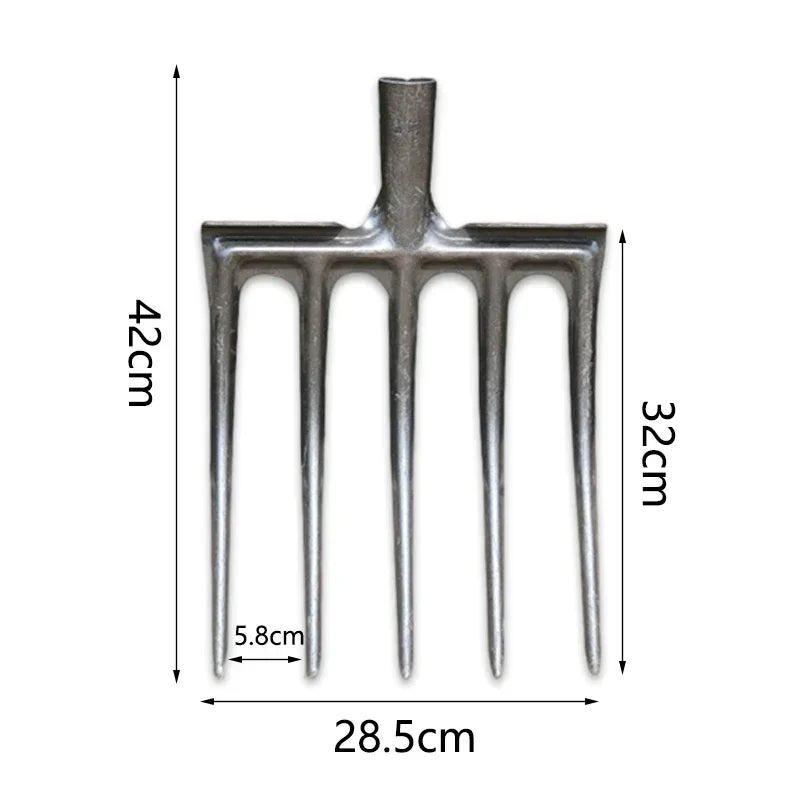 4/5 Teeth Manganese Steel Soil Digging Fork