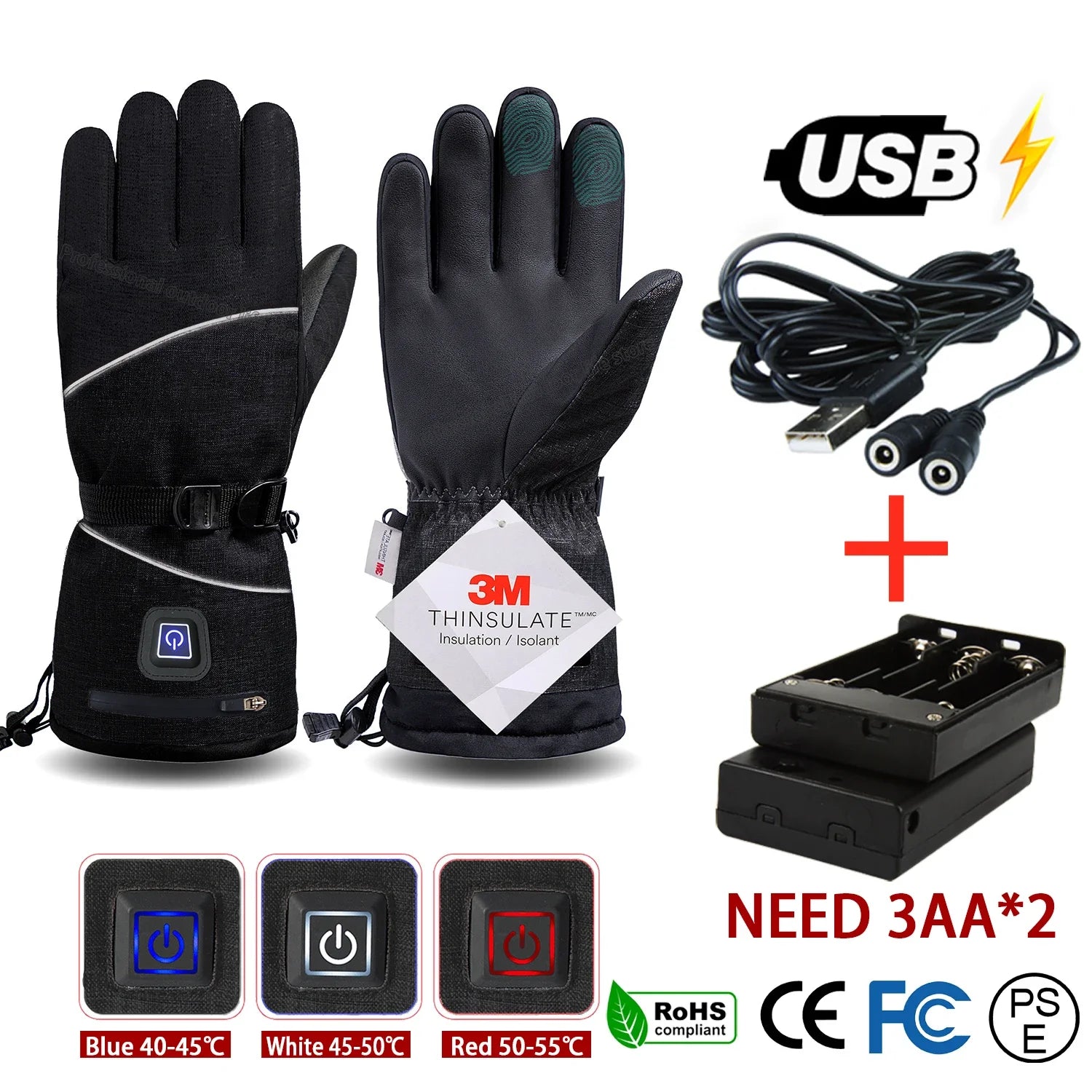 Men's Winter Waterproof Touchscreen Gloves