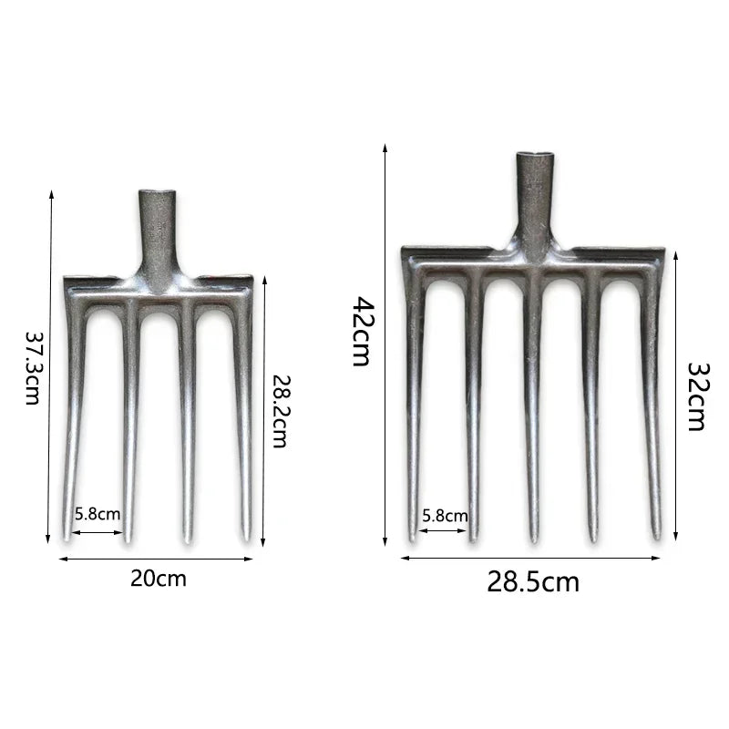 4/5 Teeth Manganese Steel Soil Digging Fork