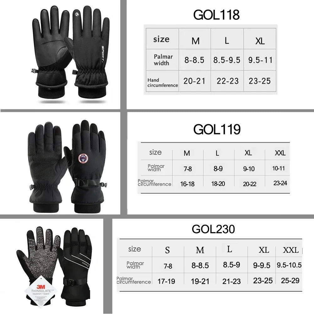 Men's Winter Waterproof Touchscreen Gloves