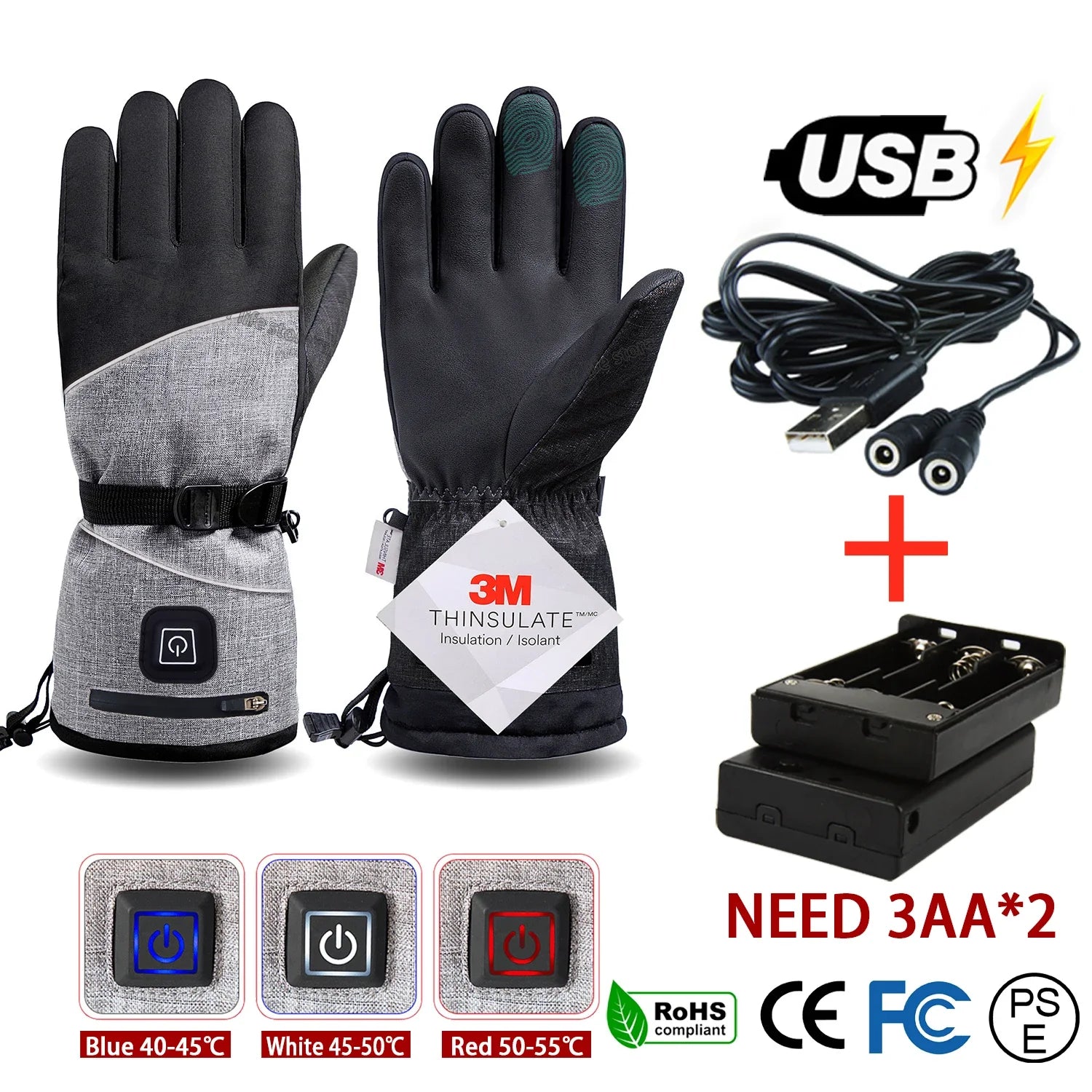 Men's Winter Waterproof Touchscreen Gloves