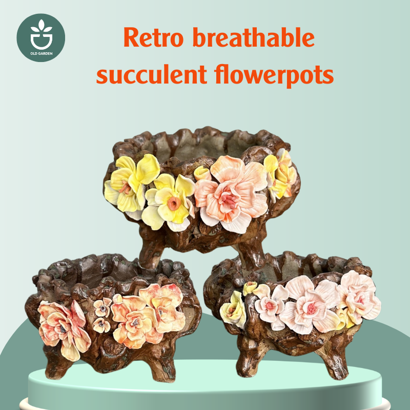 Retro breathable succulent flowerpots