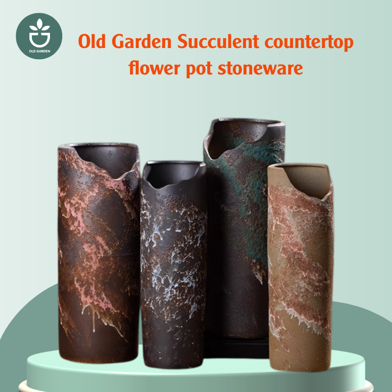 Old Garden Succulent countertop flower pot stoneware