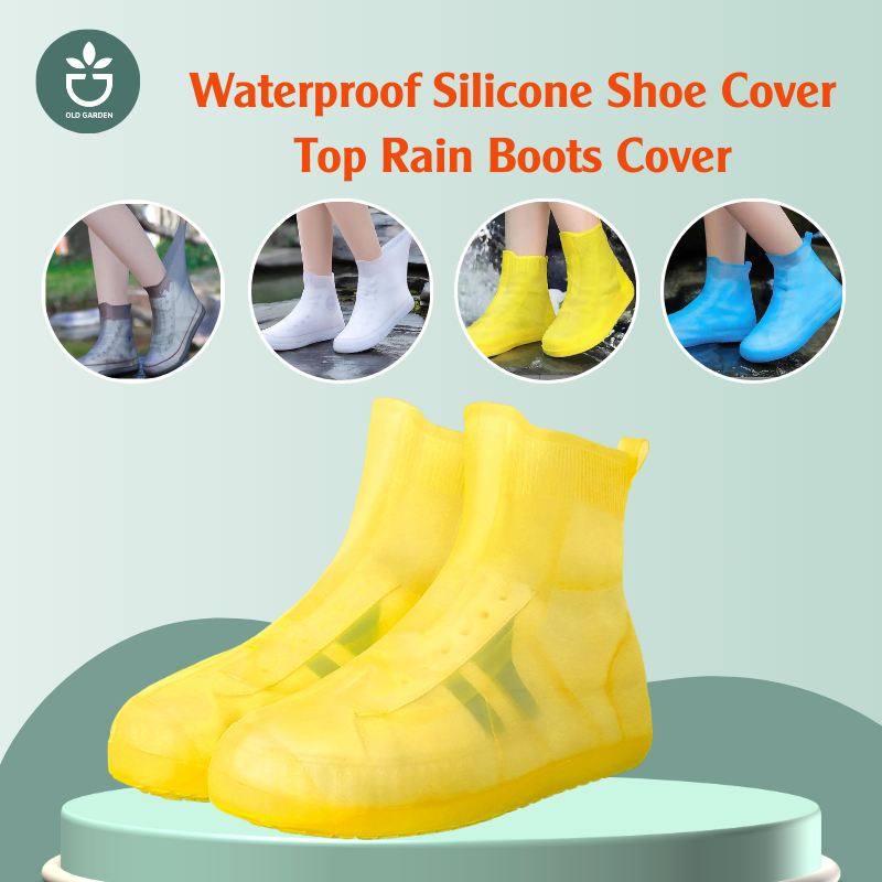 2PCS Waterproof Silicone Shoe Cover Top Rain Boots Cover Non-slip shoe protector Outdoor