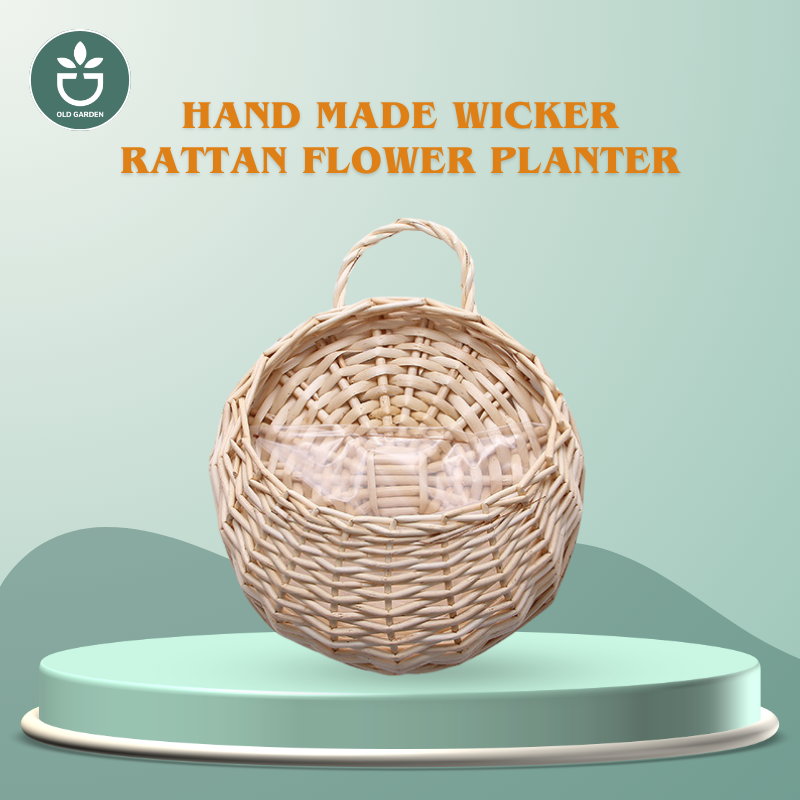 Hand Made Wicker Rattan Flower Planter