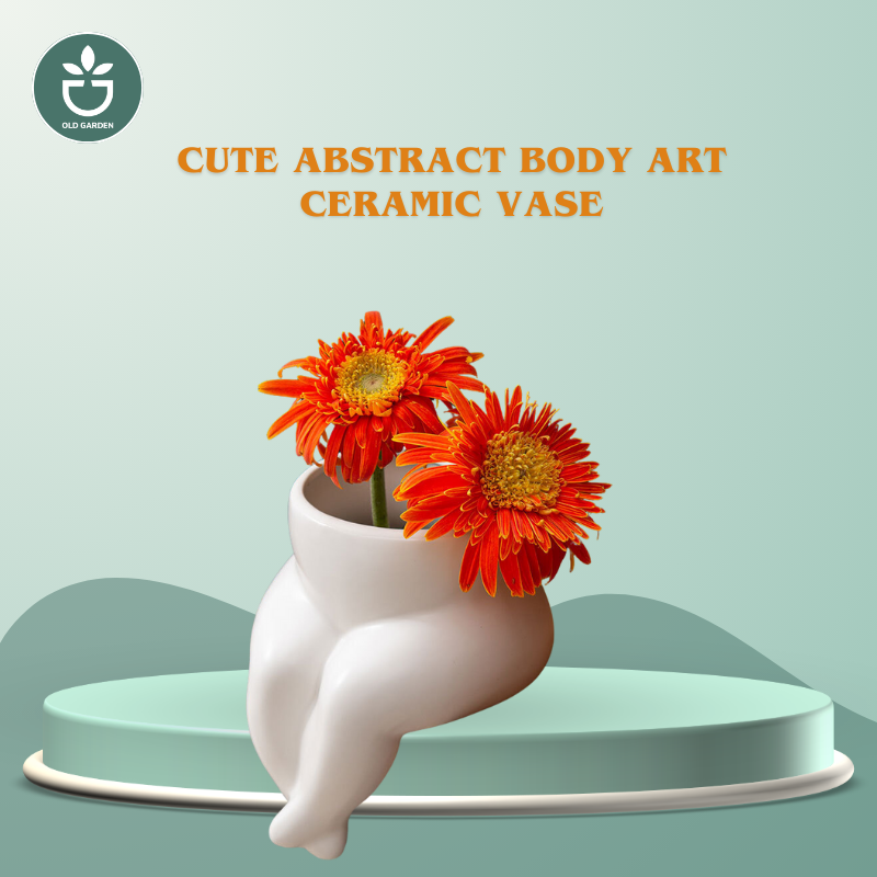 Cute Abstract Body Art Ceramic Vase