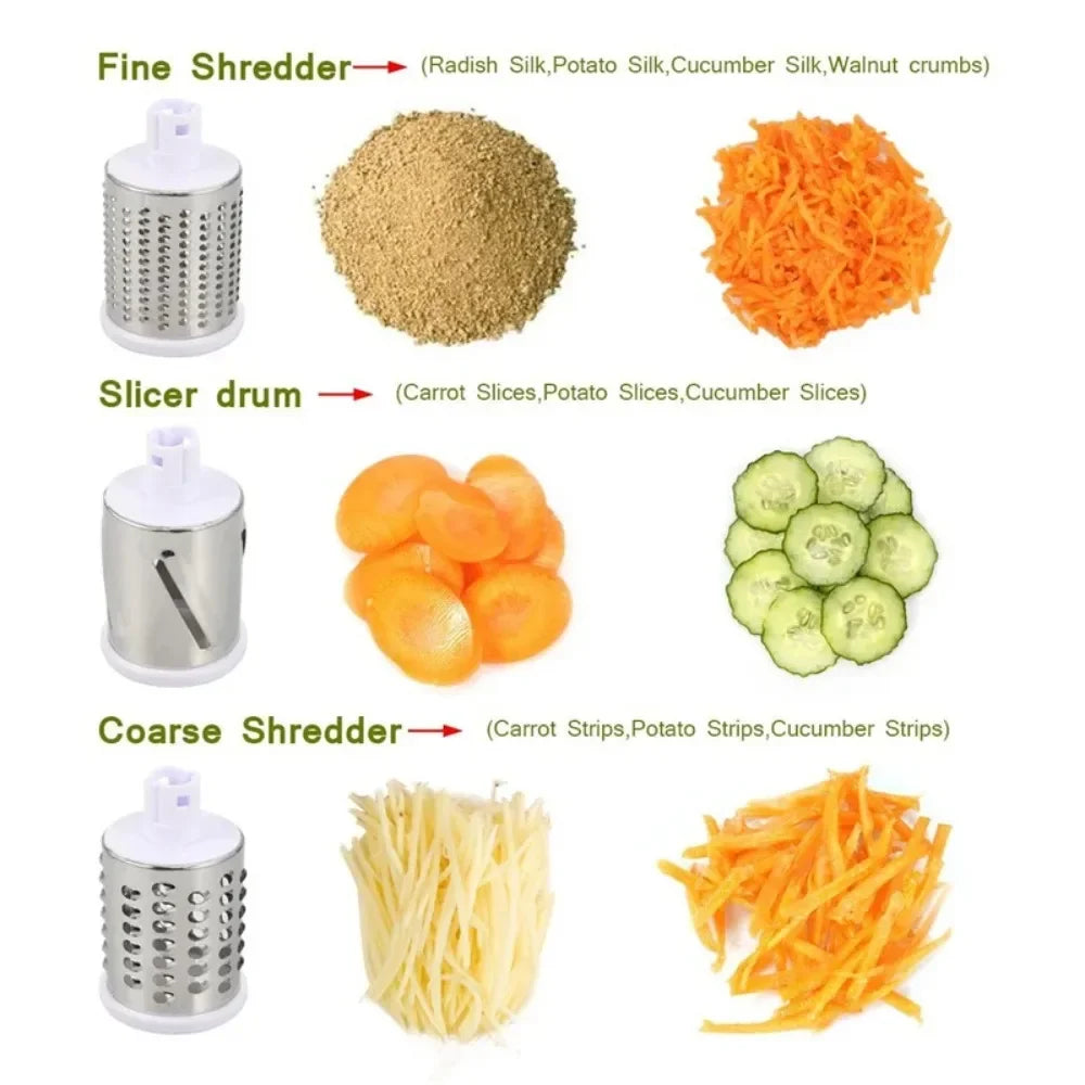 Manual Vegetable Slicer with 3 Drums