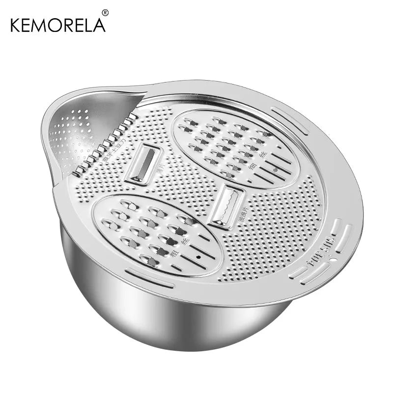 Wash and Cut Vegetable Drain Bowl Stainless Steel 304