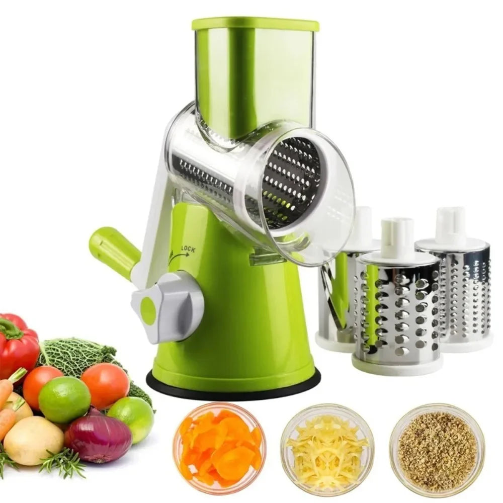 Manual Vegetable Slicer with 3 Drums