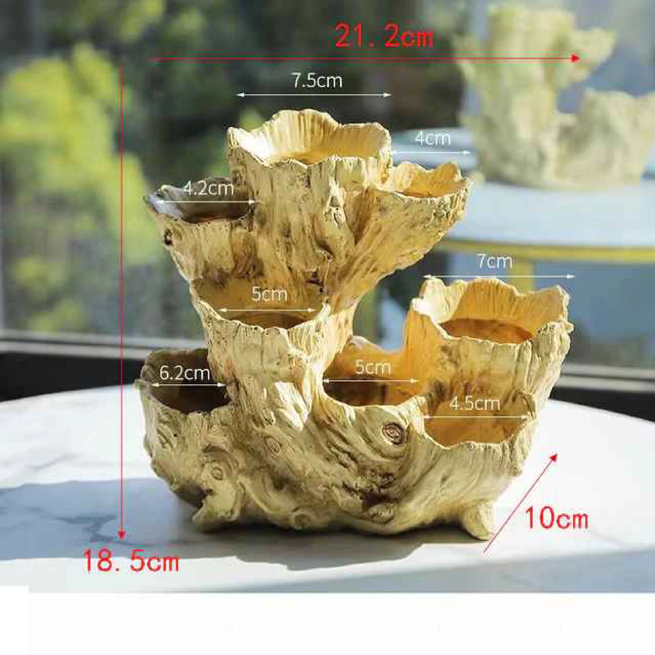 Broken Root Shape Wood Pot