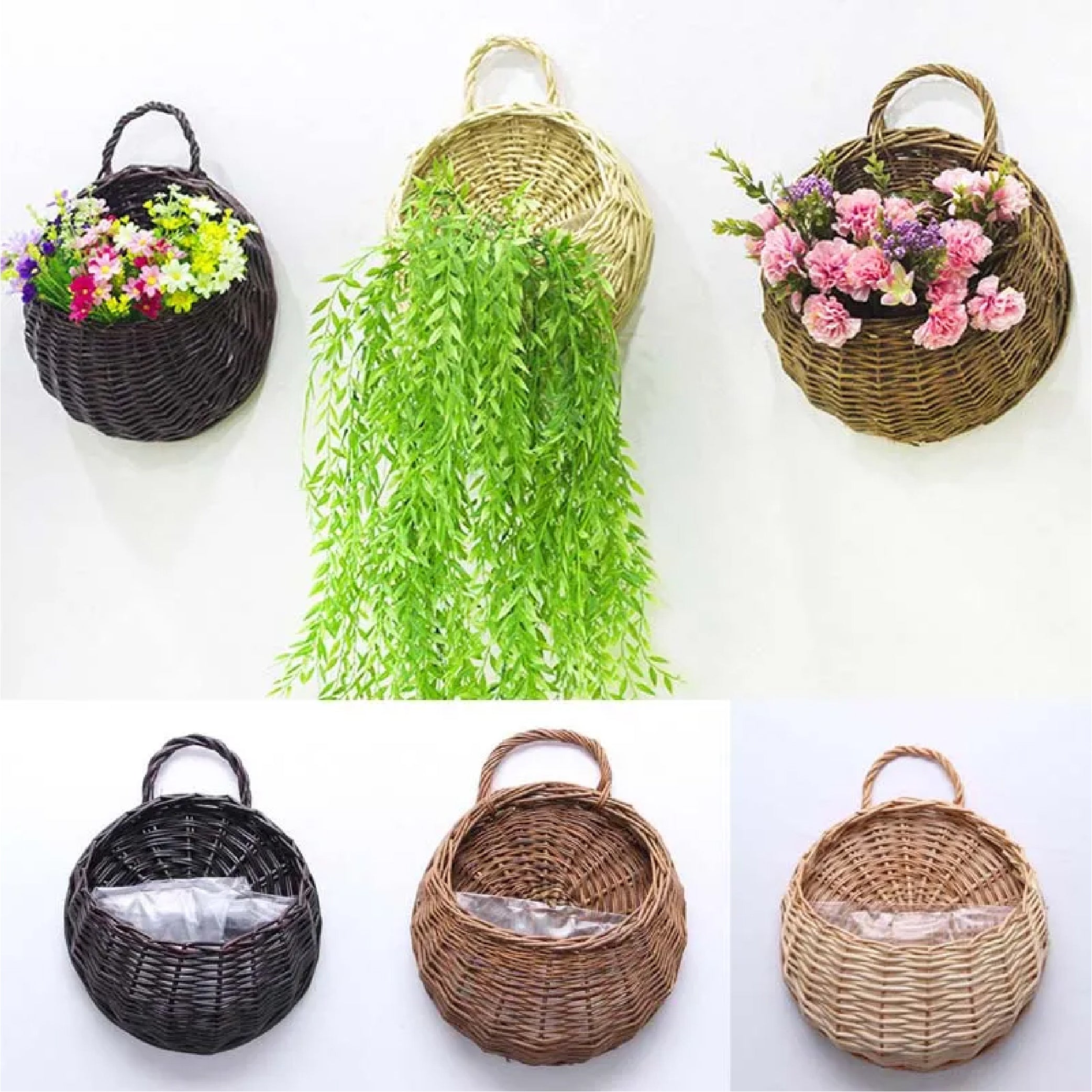 Hand Made Wicker Rattan Flower Planter