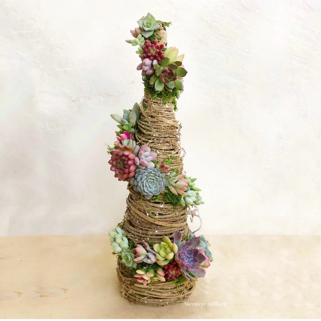 Grapevine Tree Topper Grapevine Tree Trimmed with Succulents
