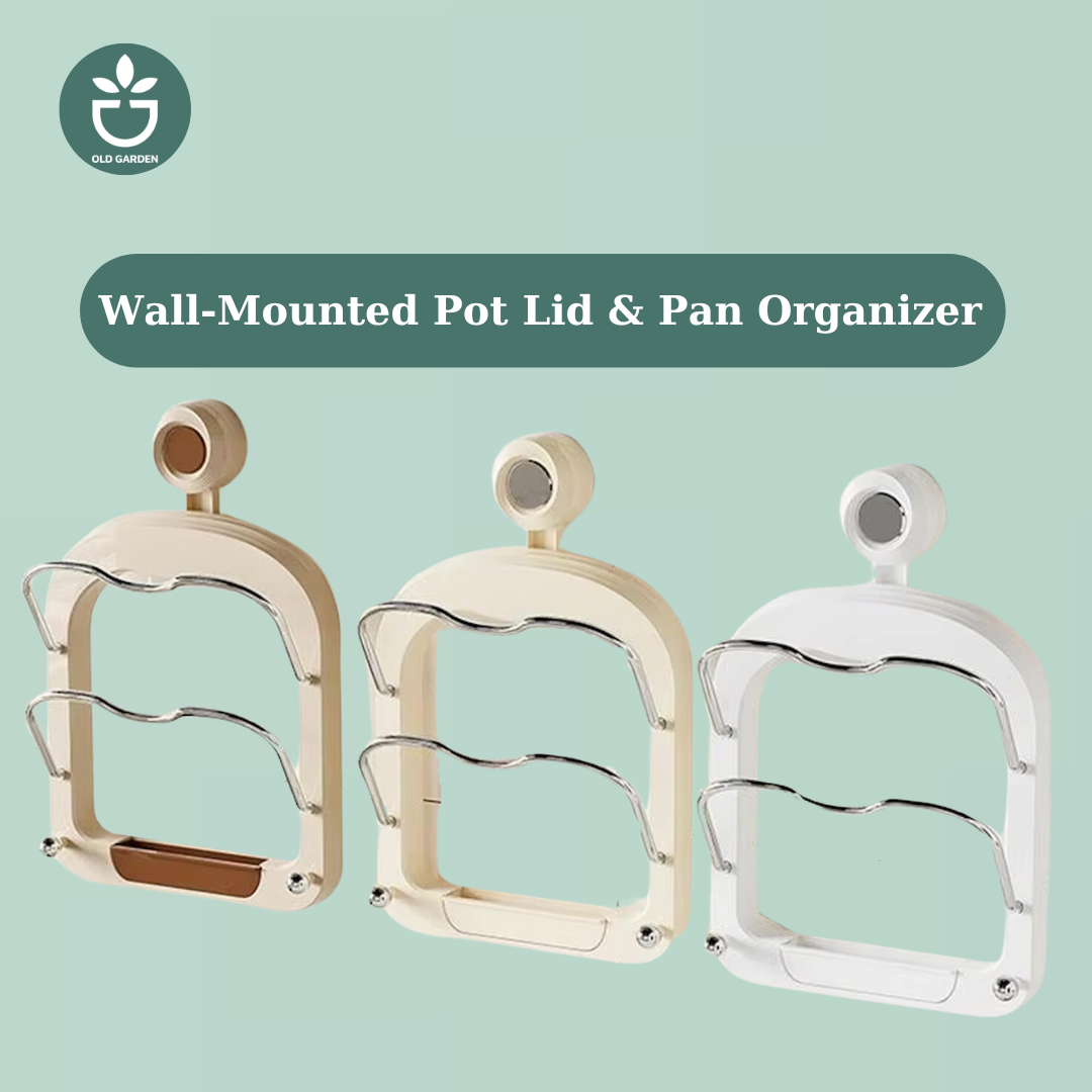 Wall-Mounted Pot Lid & Pan Organizer